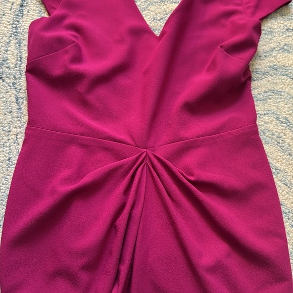 Vintage 90s gas fuchsia, body con rusched wiggle dress 4 - Picture 3 of 6